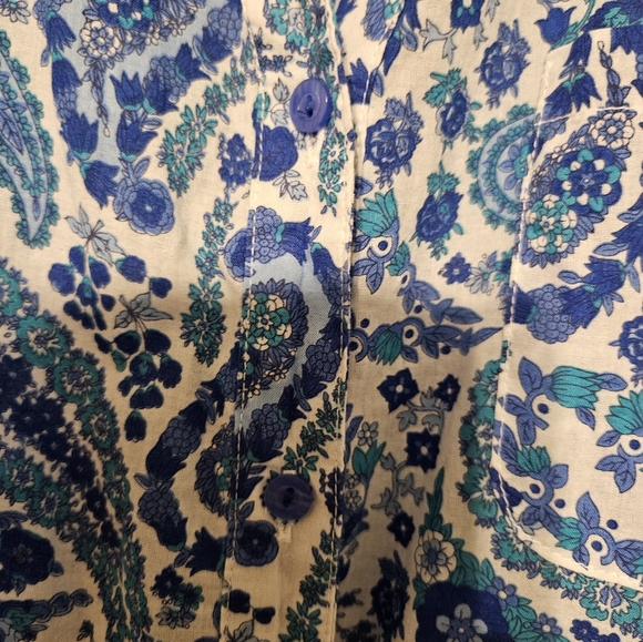 Denim & Company QVC Paisley Print Button Up Blouses 3X Long Sleeve Plus Size - Picture 8 of 15